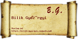 Bilik Györgyi névjegykártya
